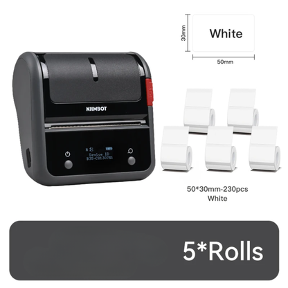 B3S Pocket Label Maker with White 5-Roll 50x30mm