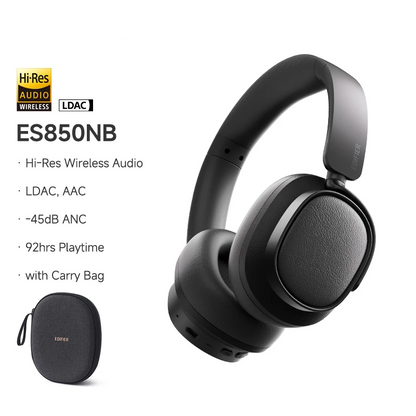 Edifier ES850NB Wireless Over Ear ANC Headphones 92 Hour Battery Black