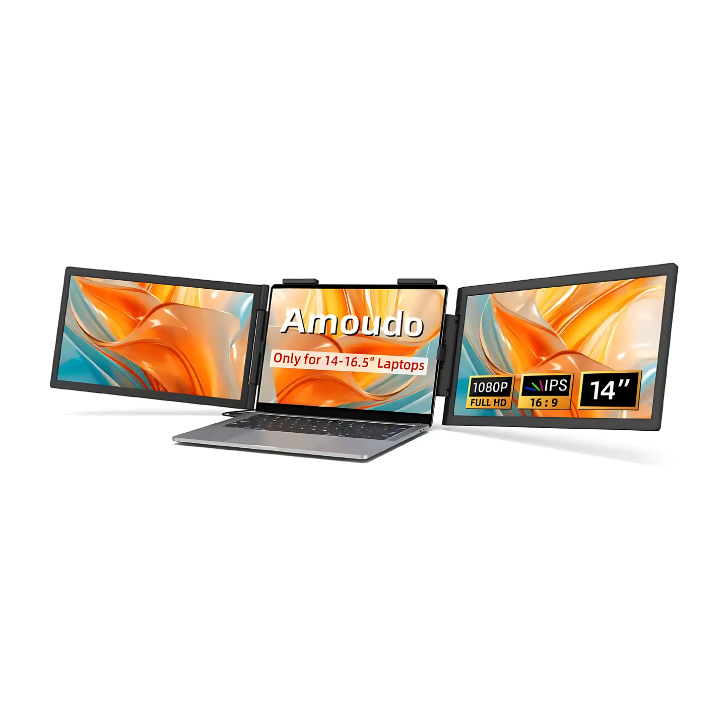 14 Inch Dual Portable Monitor 1080p IPS USB-C for Laptops