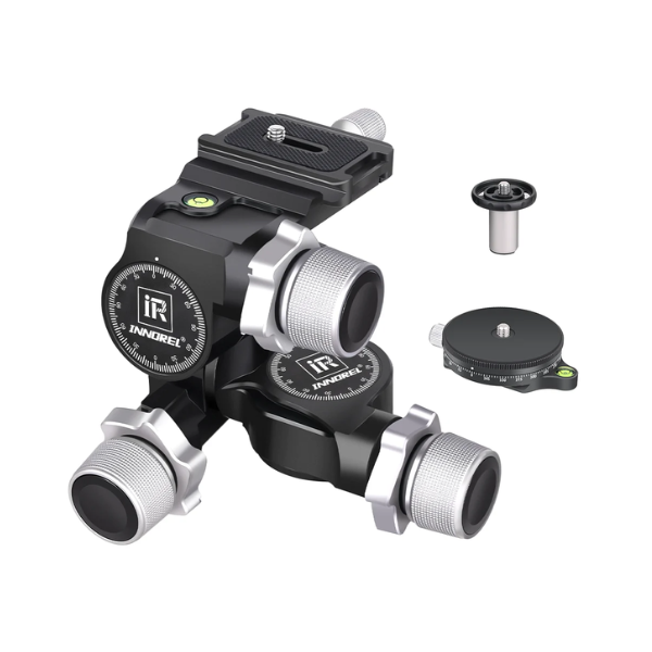 3 Way Geared Tripod Head 6kg Load CNC Aluminum