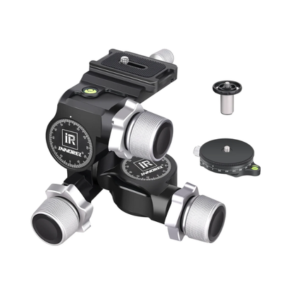 3 Way Geared Tripod Head 6kg Load CNC Aluminum