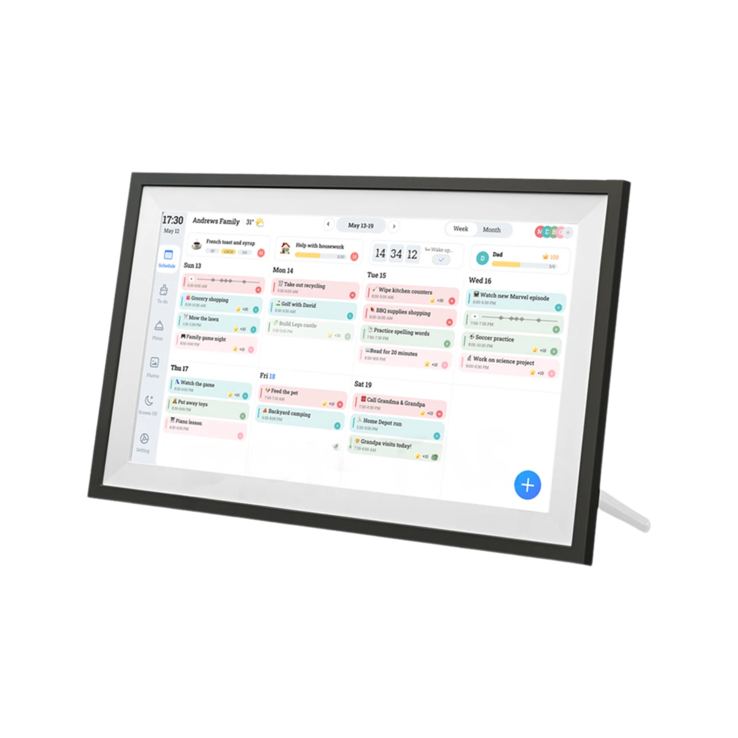 15.6″ Wi-Fi Smart Digital Calendar & Chore Planner