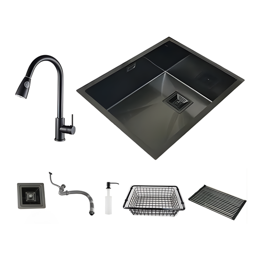 55x40 Nano Black Kitchen Sink Single Bowl