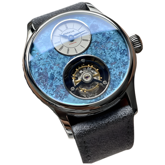 Precision Mechanical Tourbillon Watch Blue Titanium Case