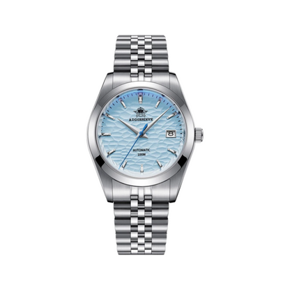 Silver Luminous Business Mechanical Watch Blue Face
