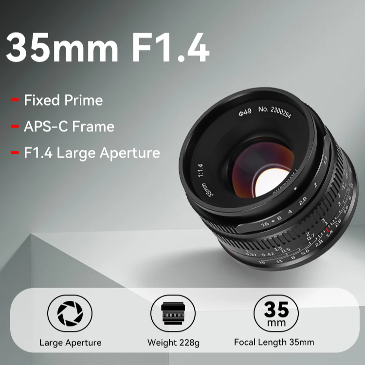 High Speed 35mm F1.4 APS C Lens for Sony Cameras