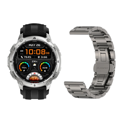 Rugged GPS Smartwatch 100M Waterproof with Extra Strap