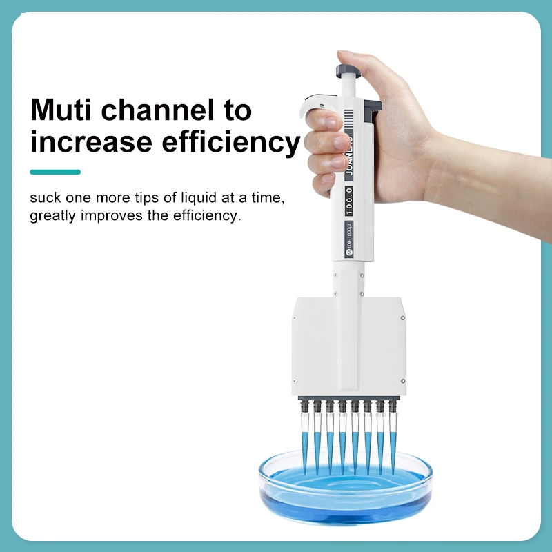 Adjustable 8-Channel Pipette 50–300µl Lab Equipment