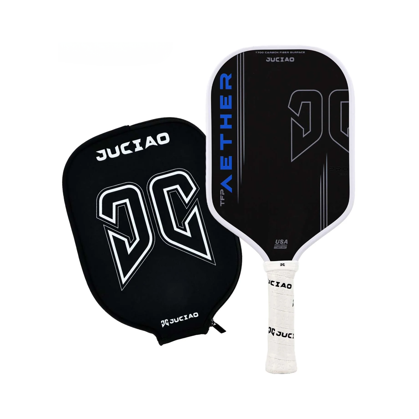 Blue Carbon Fiber Pickleball Paddle 16mm for Power and Spin