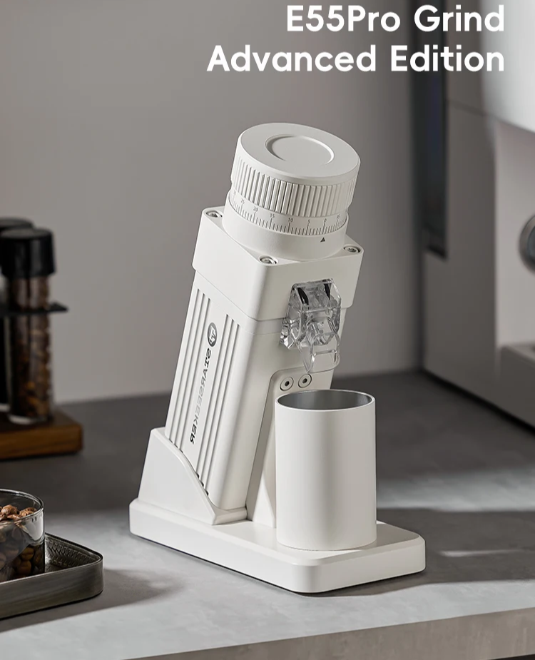 E55Pro Coffee Bean Grinder Silver Titanium Burr