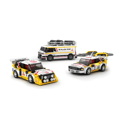 Sports Quattro Car with Team Truck Building Bricks Set