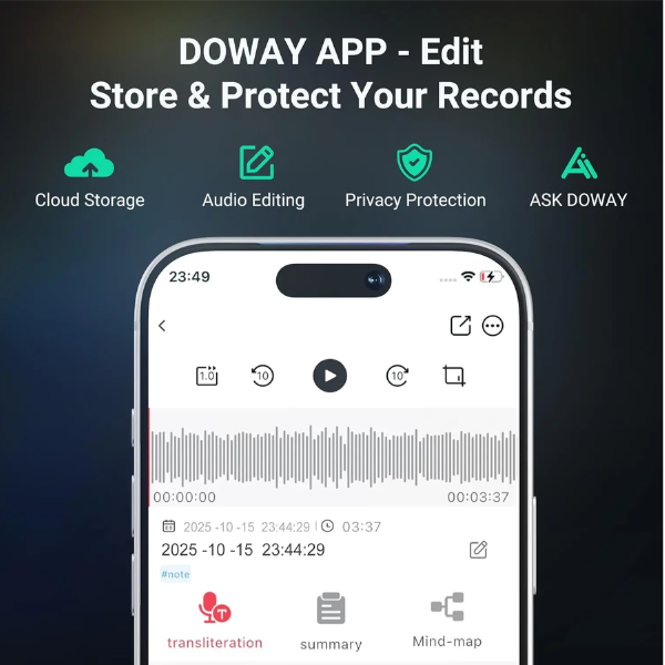 64GB AI Voice Recorder with Call Recording & AI Summary