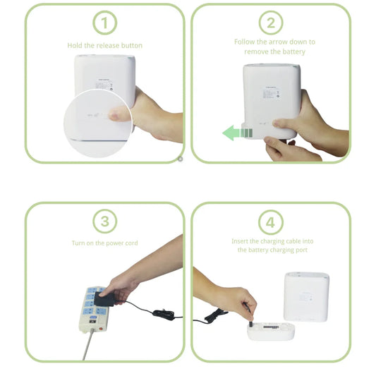 2L Rechargeable Portable Oxygen Concentrator with Carry Bag AU Plug