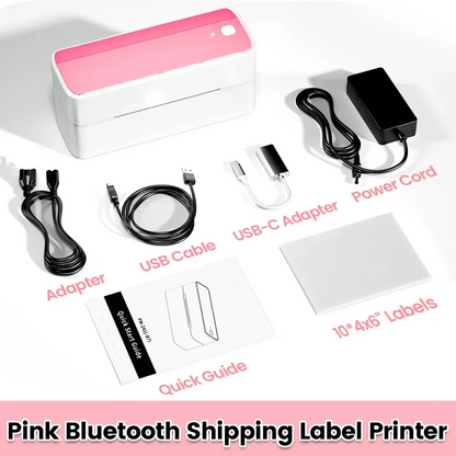 Portable Pink Bluetooth Label Printer 4x6 for Small Business