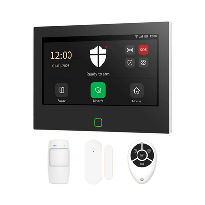 Home Security Alarm Kit 7 Inch Touchscreen with 16 Sensors