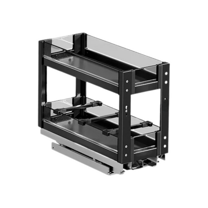 Black 2 Layer Kitchen Pull-Out Spice Shelf Rack