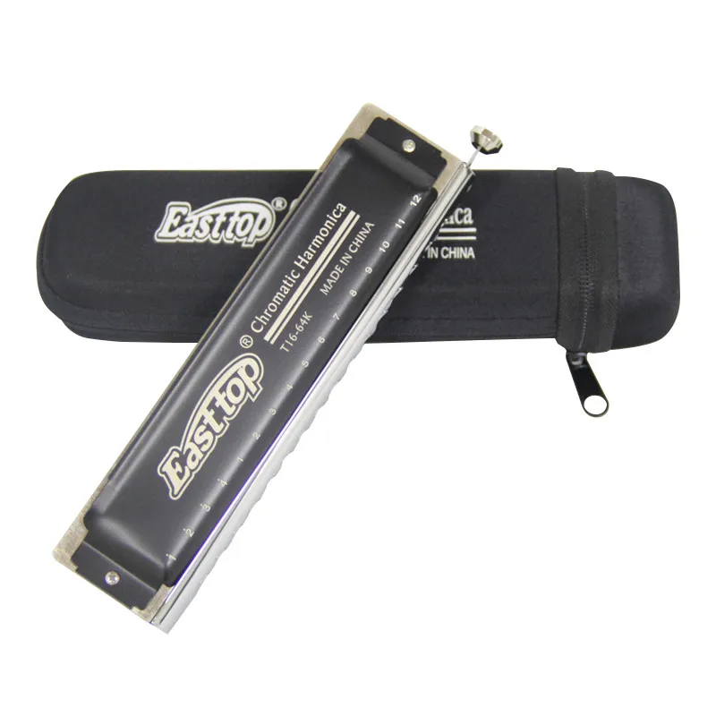 Professional 16-Hole Chromatic Harmonica 64 Tones C Key