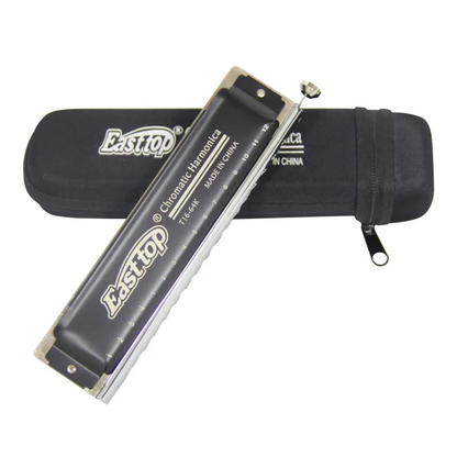 Professional 16-Hole Chromatic Harmonica 64 Tones C Key