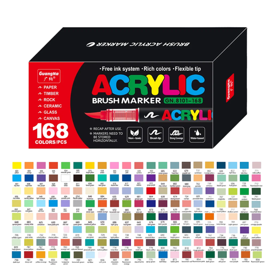 Professional 168 Colour Marker Set Soft Tip Acrylic Pens