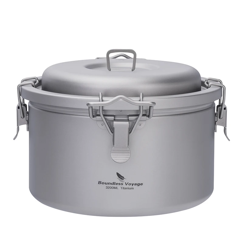 3.2L Titanium Camping Pot Ultralight Outdoor Cooker