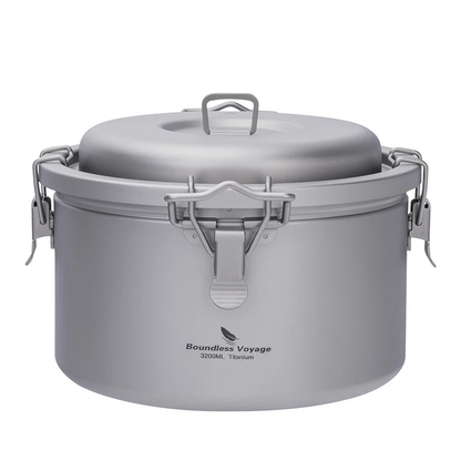 3.2L Titanium Camping Pot Ultralight Outdoor Cooker