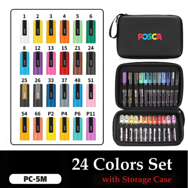Acrylic Paint Marker Set 24 Colors 5M Art Pens