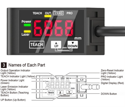 HG-C1400 Long-Distance Precision Laser Sensor with Analog Output