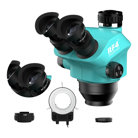 Trinocular Stereo Microscope 7–50X Zoom with Eyepiece