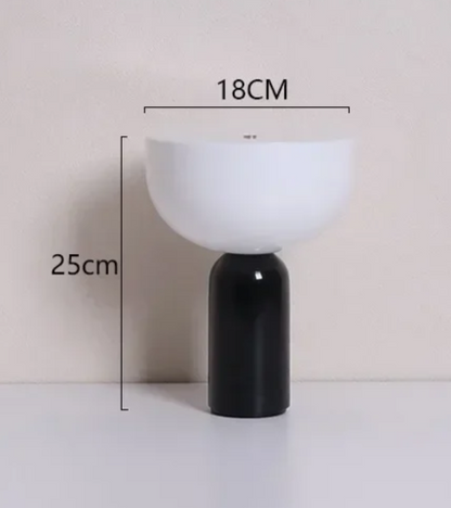 Sleek Black Marble Lamp with USB Charging & Touch