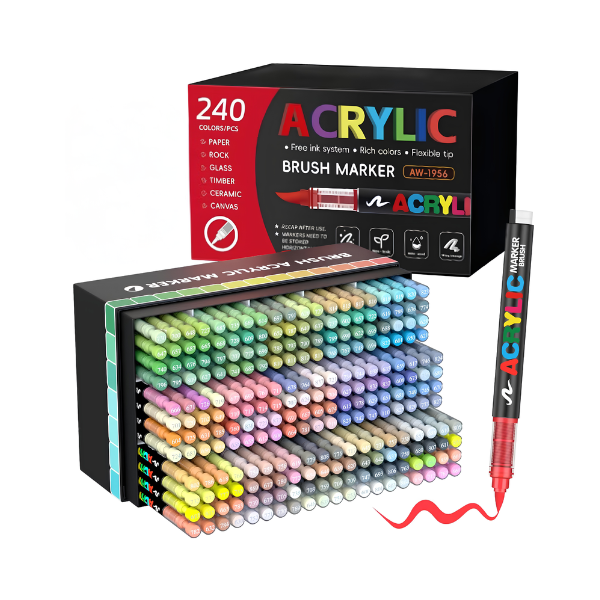 Acrylic Paint Marker Set 240 Colors Waterproof Art Pens