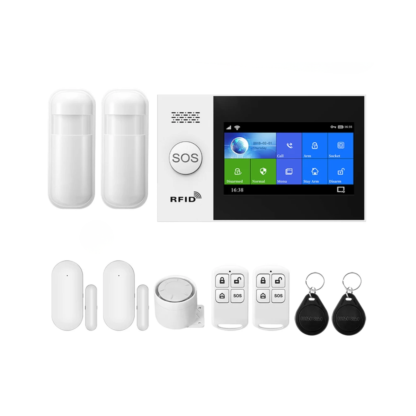 Smart 4G Wireless Home Alarm System with Touchscreen Display