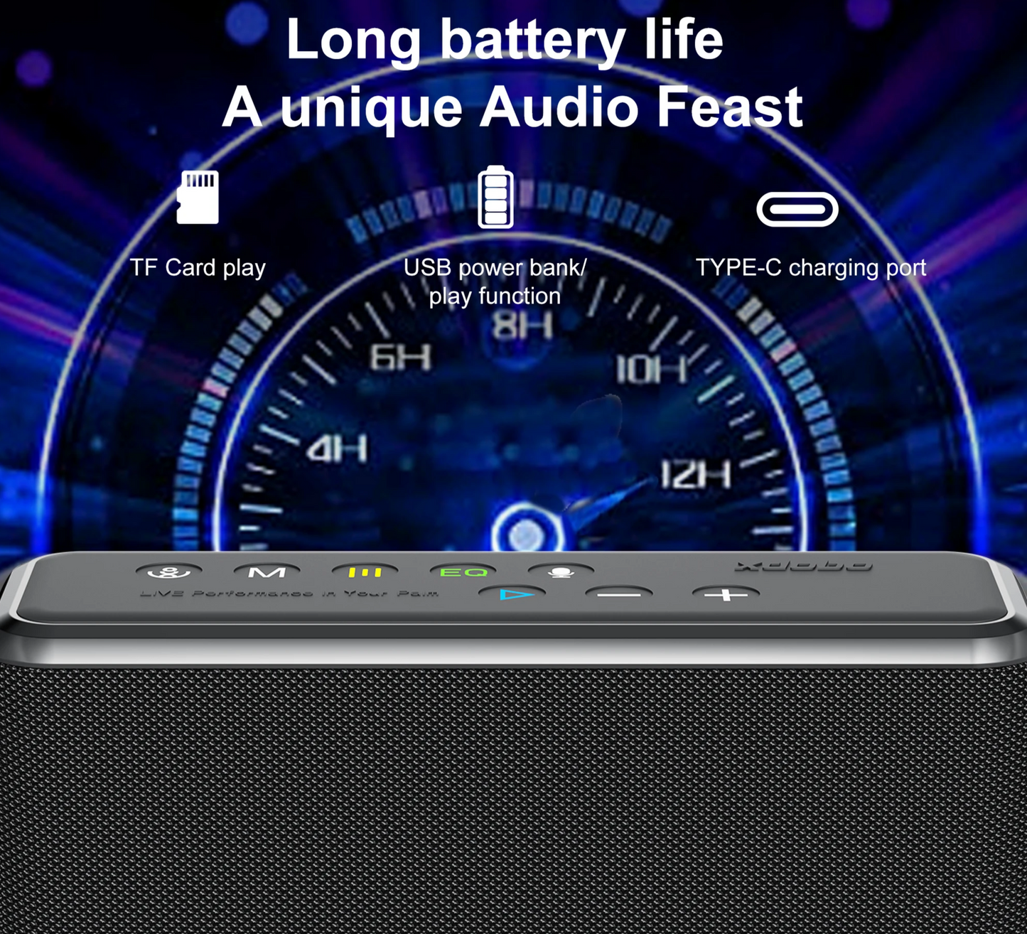 Rechargeable 100W Bluetooth Speaker with USB TF and AUX