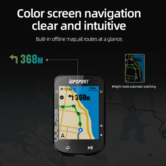 GPS Bike Computer with Speed Sensor Mount and Colour Display