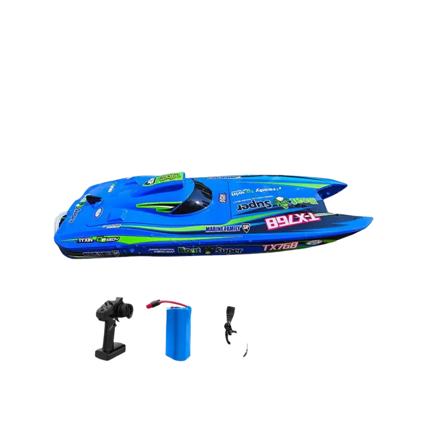 Blue TX768 Remote Control Boat 2.4G Fast Watercraft