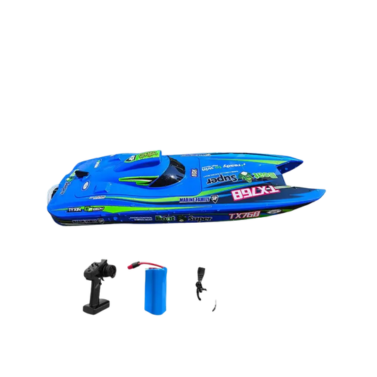 Blue TX768 Remote Control Boat 2.4G Fast Watercraft
