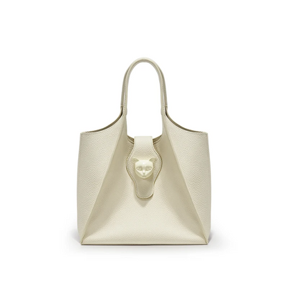 Stylish Creamy Leather Tote for Daily Use