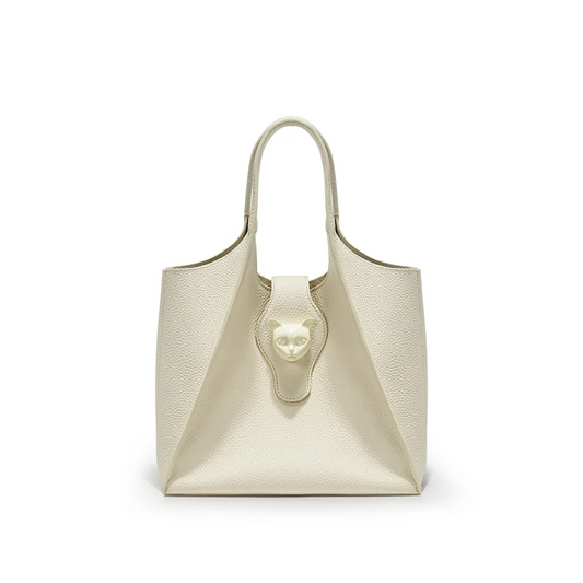 Stylish Creamy Leather Tote for Daily Use