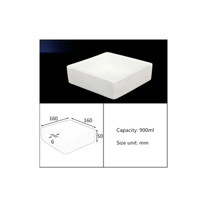 High-Temperature Sintered Corundum Boat Alumina Square Ceramic Crucible