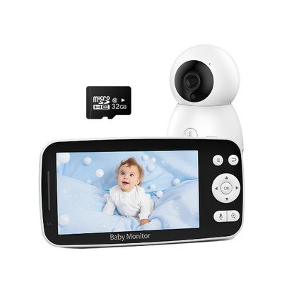 5 Inch 1080p Wireless Baby Monitor 32GB Two-Way Audio Camera