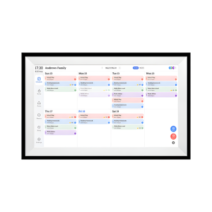 15.6 Inch Smart Touchscreen Digital Family Calendar Black