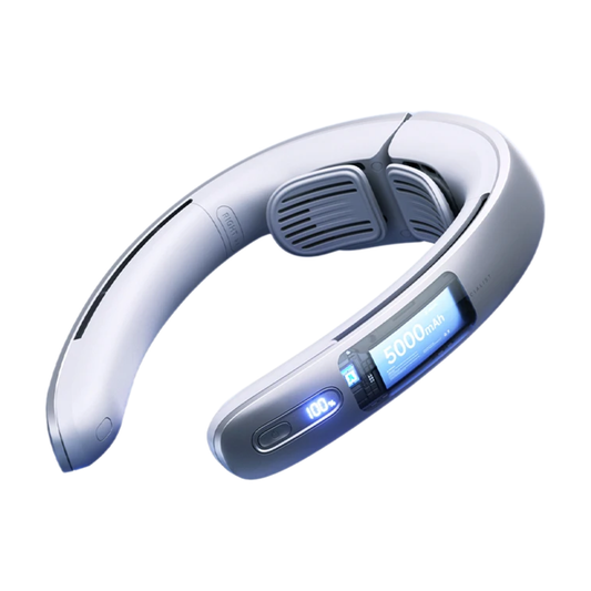 USB Mini Neckband Fan 5000mAh Battery Long Lasting Cooling