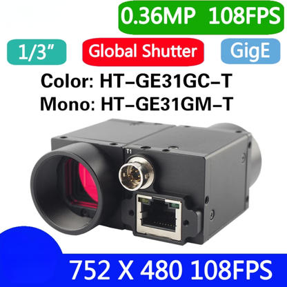0.36MP High Speed GigE Industrial Camera with Global Shutter