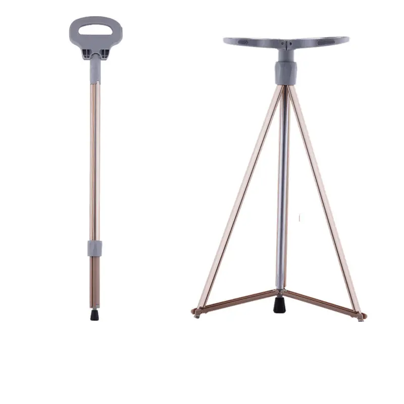 Lightweight Folding Walking Cane Chair Multi-Use Hiking Stick