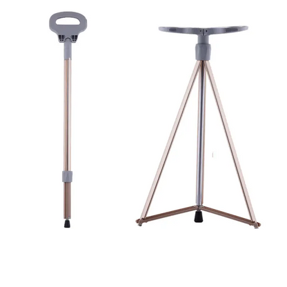 Lightweight Folding Walking Cane Chair Multi-Use Hiking Stick
