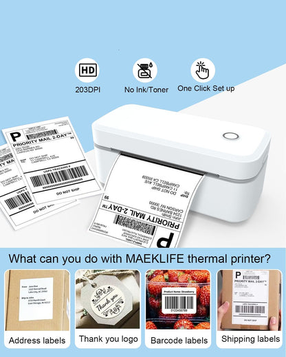 110mm Bluetooth Thermal Label Printer Wireless for Shipping Labels