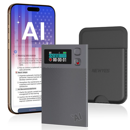 AI Smart Voice Recorder with App Control and Transcription