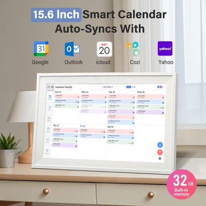 15.6 Inch Smart Touchscreen Digital Family Calendar Black
