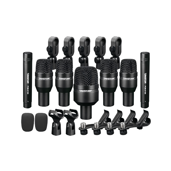 7-Piece Professional Drum Microphone Kit with Carry Case