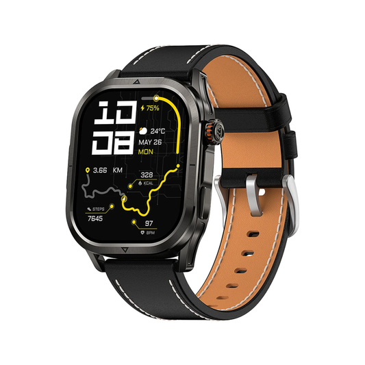 Black Portable Smart Watch with GPS and Long Battery