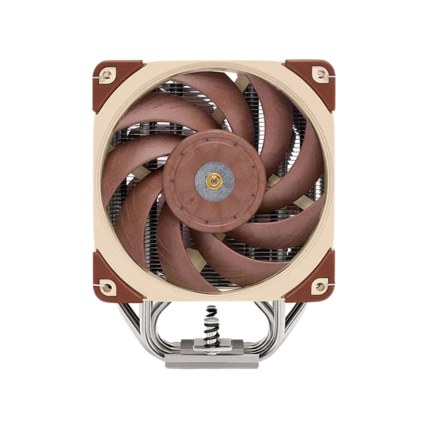 High-Performance Brown CPU Cooler Silent Dual Fan Radiator